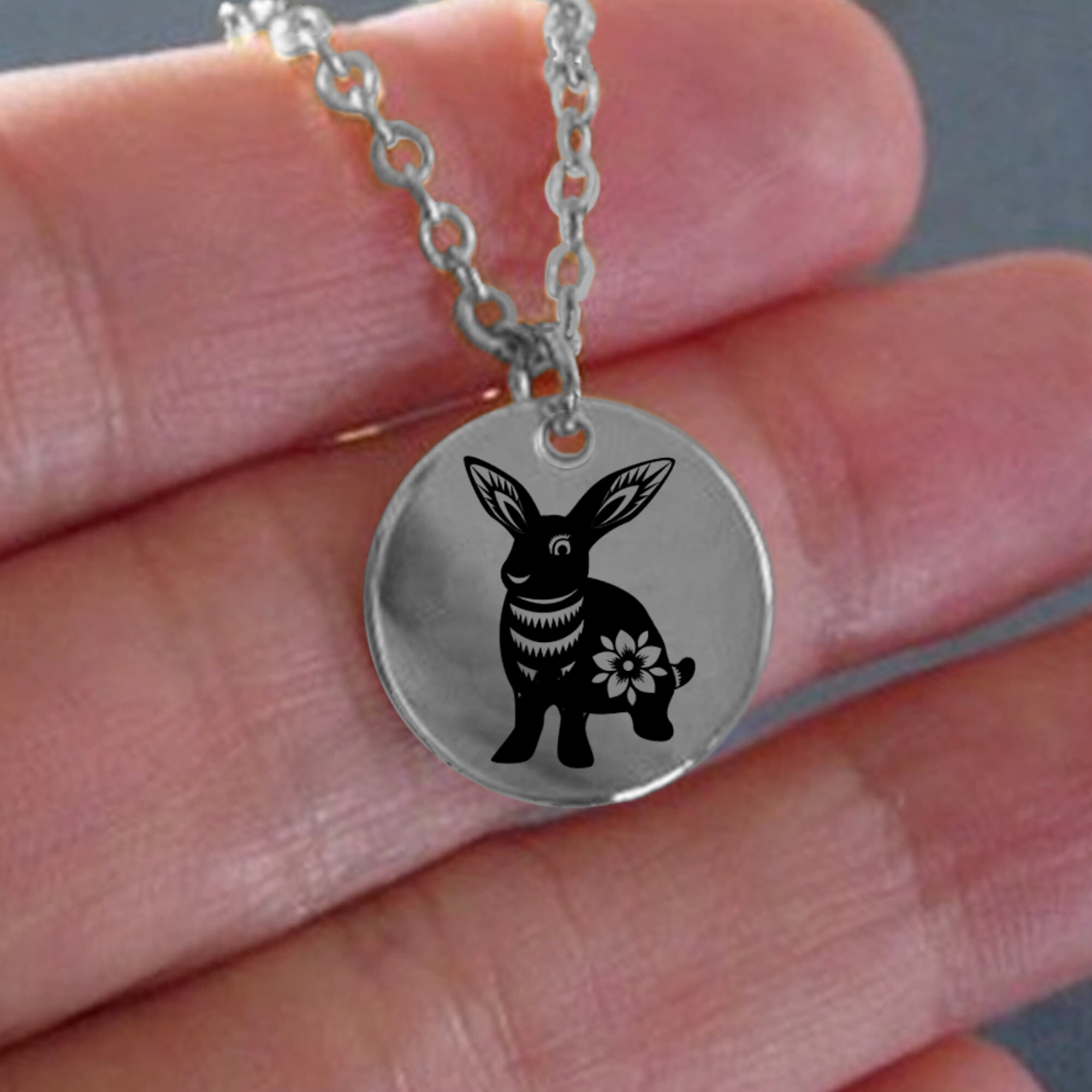 Year of the Rabbit Pendant Necklace | Etsy