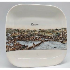 Vintage Plankenfels Porzellan Bavaria Dresser Dish Wall Hang Ashtray Luzern, Switzerland