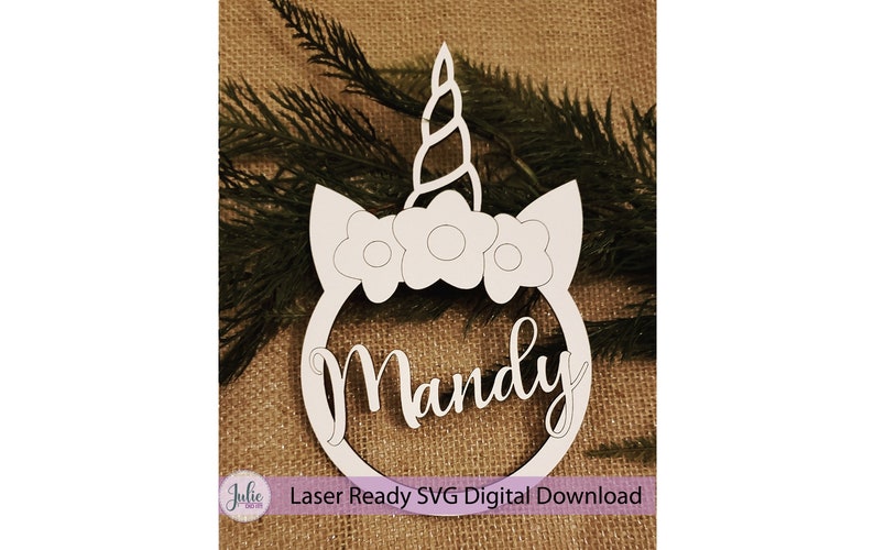 Download Personalized Unicorn Ornament laser ready SVG file | Etsy