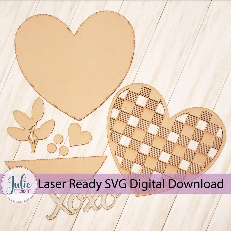 Buffalo Plaid Heart LASER READY SVG