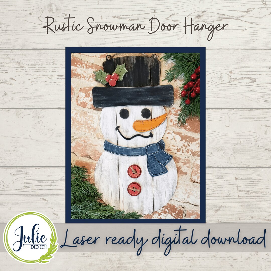 Instant Digital Download: Rustic Snowman Door Hanger - Etsy
