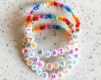 RAINBOW Bracelet | Stack Bracelet | Personalized Bracelet | Name Bracelet | Beaded Bracelet | Friendship Bracelet | Taylor Swift Bracelet