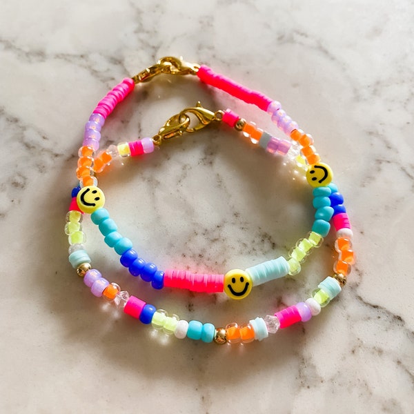 NEW Callie + Kate HAPPY SUMMER Anklet | Anklet | Stack Anklet | Personalized Anklet | Name Anklet | Beaded Anklet