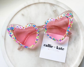 Callie + Kate Birthday TEEN/ADULT Sprinkle Sunnies | Personalized Sunglasses | Adult Sunglasses | Birthday Sunglasses
