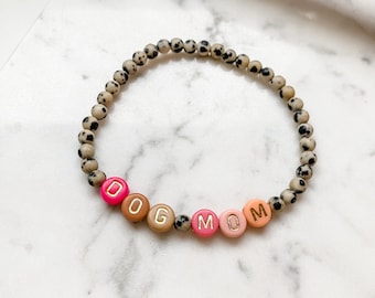 DALMATIAN with Multicolor Letters Custom Bead Bracelet | Stack Bracelet | Personalized Bracelet | Name Bracelet | Beaded Bracelet