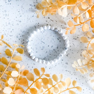 WHITE MARBLE Accent Bracelet | Stack Bracelet | Personalized Bracelet | Name Bracelet | Beaded Bracelet