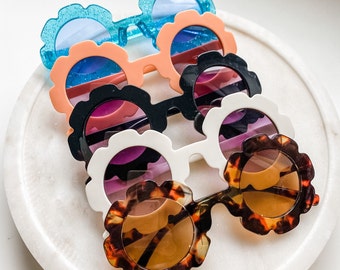 Children's Sunnies (non personalized) | Flower Sunglasses | Round Sunglasses | Kids Sunglasses | Toddler Sunglasses | Party Favors