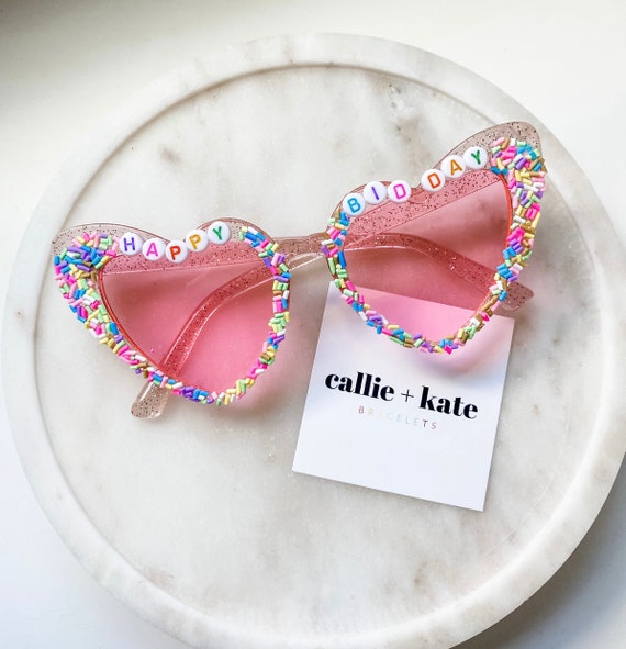 NEW Callie Kate Birthday TEEN/ADULT Sprinkle Sunnies Personalized  Sunglasses Adult Sunglasses Birthday Sunglasses 