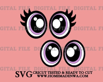 Artisanat numérique en feutre de vinyle avec des superpositions d'yeux ovales, fichier SVG BUNDLE