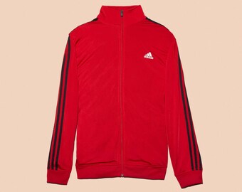 adidas jacket red stripes
