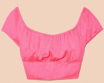 pink peasant top