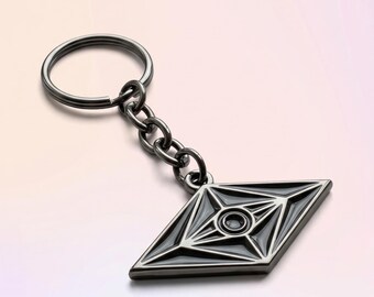 Enamel Keychain, Double Sided Metal, Enamel with Epoxy Coating, Slander, Scratch Resistant