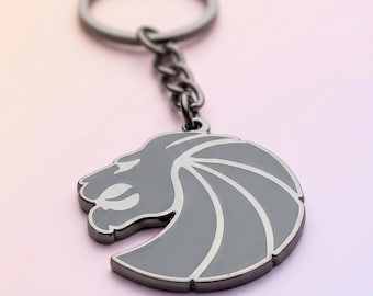 Enamel Keychain, Double Sided Metal, Enamel with Epoxy Coating, Seven Lions, Scratch Resistant