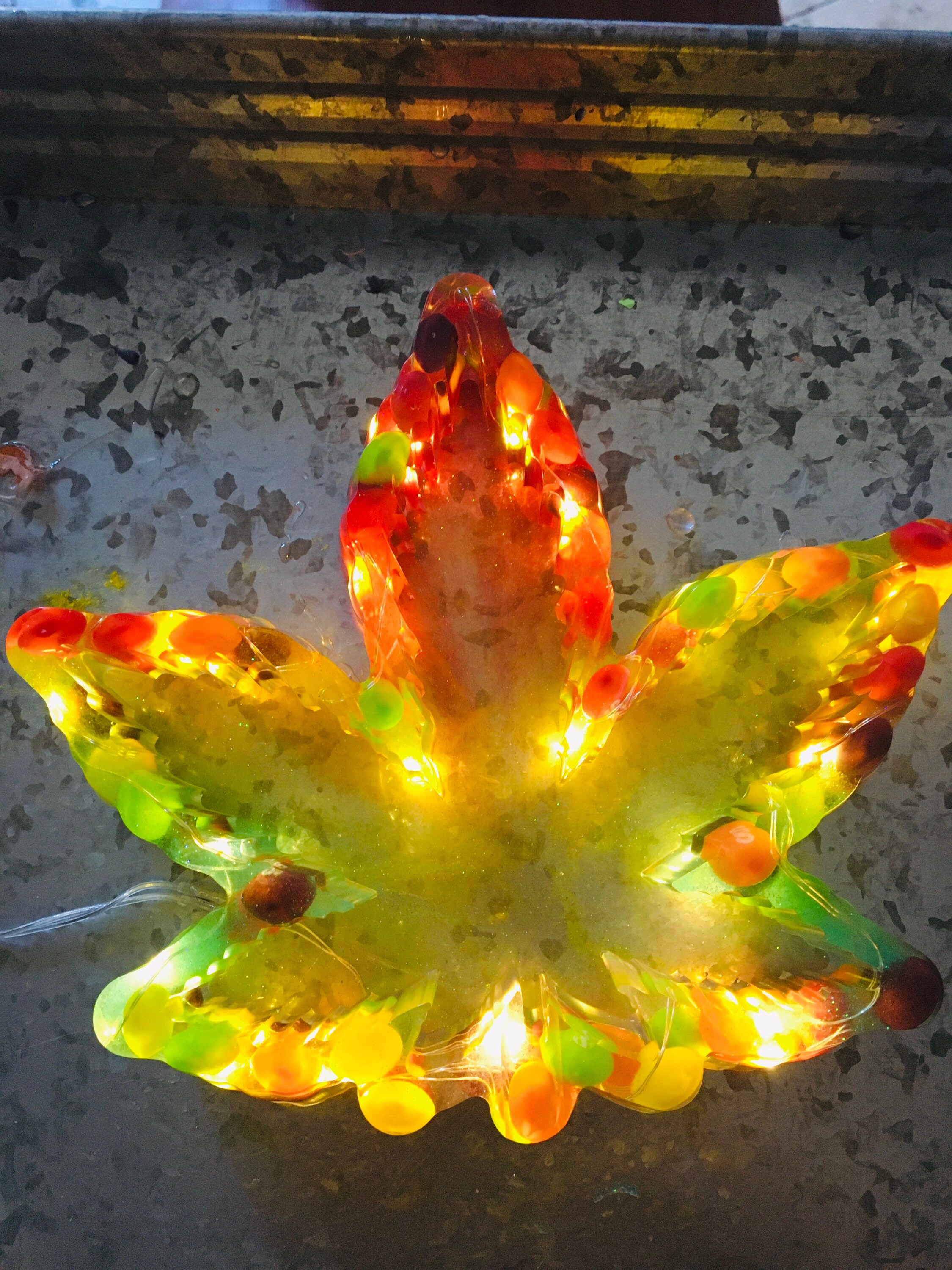 Pot Leaf Ashtray/weed Leaf Ashtray/trinket Tray/ Light Up/ Etsy