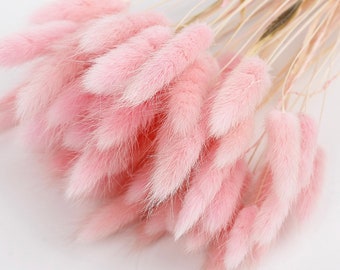 1 Set Pink Bunny Tails | Rabbit Tails | Dried Flowers For Boho Wedding Bouquet | Baby Shower Decor | Gift for Mom | Natural Bunny Tails