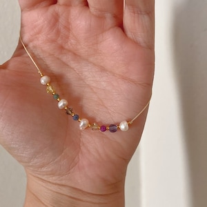 Ruby, Sapphire, & Emerald Freshwater pearl Bracelet