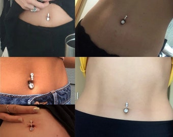 Belly Button Rings - Minimalist Sexy Navel Piercing - Surgical Stainless Steel - Crystal Belly Button - Zirconia Woman - Girl Body Jewelry