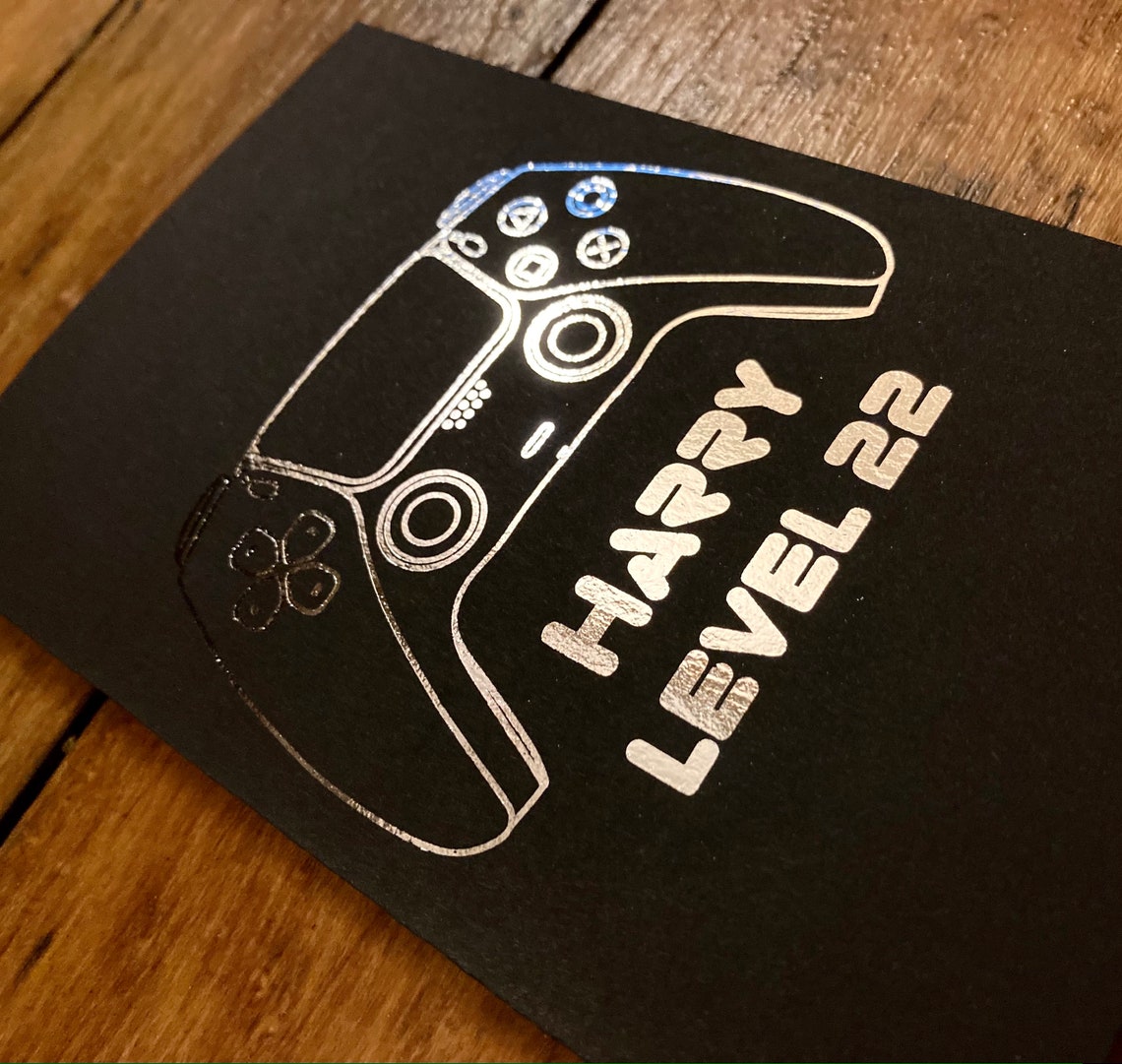 PS5 Gamer Console Foiled Card Gamer Card Gamer Birthday Etsy UK