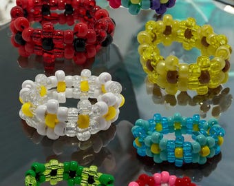 Flower Kandi Cuff Bracelets