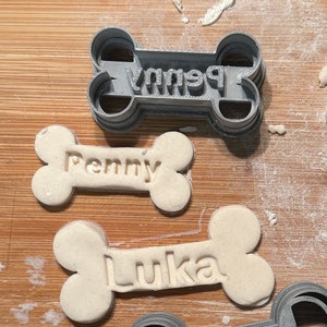 CUSTOM Dog Name Bone Cookie Cutter - Personalized Pet Treat Baking Tool