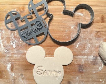 Cortador de galletas de Mickey Mouse con NOMBRE PERSONALIZADO