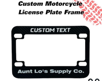 Personalisiertes Motorrad-Nummernschild | Benutzerdefinierte Fahrradrahmen | 24 Schriftarten | Biker Geschenk