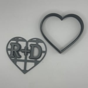 CUSTOM Heart with Initials Cookie Cutter with Plus Sign || Valentine&#39;s Day || Bridal Shower || Wedding