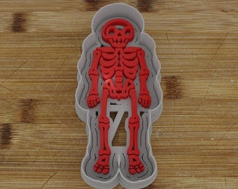 Skeleton Cookie Cutter and Embosser Set - Spooky Halloween Baking