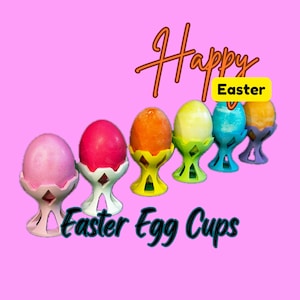 Easter Crown Egg Cups | Elegant Matte PLA Egg Holders | 3D Printed Easter Decor | Set of 6 or Individual | Easter Decor | Easter Gift