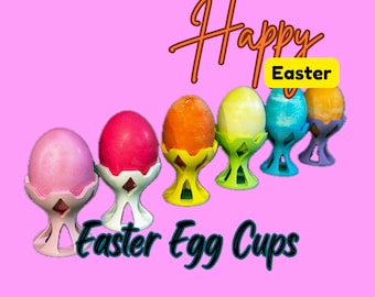 Easter Crown Egg Cups | Elegant Matte PLA Egg Holders | 3D Printed Easter Decor | Set of 6 or Individual | Easter Decor | Easter Gift