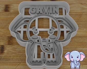 2 pièces personnalisables. Emporte-pièce éléphant | Cadeau Safari
