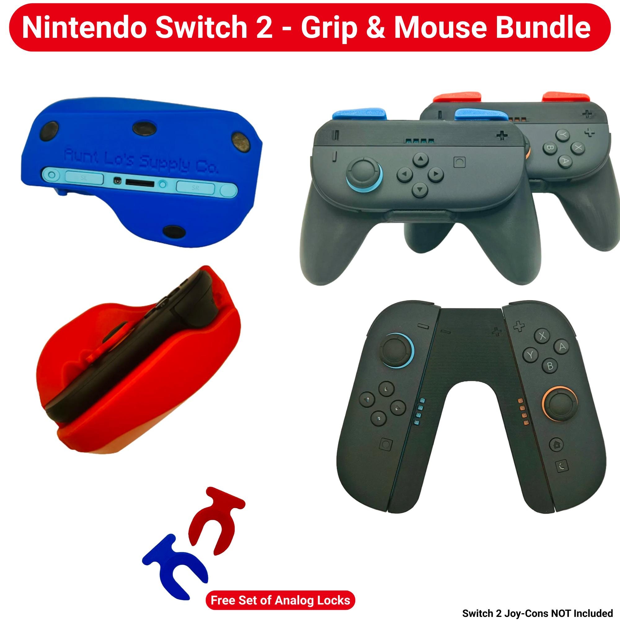 Nintendo Switch 2 Joy-con Grip Set: Mouse Adapters + Multiplayer