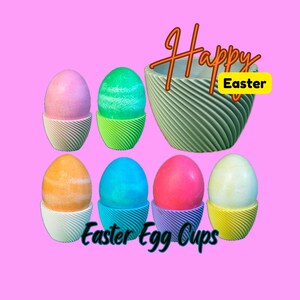 Easter Egg Cups | Modern Geometric | Matte PLA Twist Egg Holders | 3D Printed Easter Decor | Single or Set of 6 | Easter Decor | Easter Gift