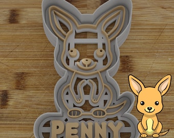 Personalizable 2pc. Kangaroo Cookie Cutter | Australian Animal Party Favor