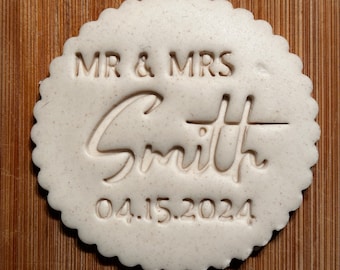 Mr and Mrs Custom Cookie Cutter with Names and Date | Wedding | Anniversary