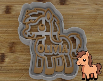 Cortador de galletas personalizable con forma de caballo: un detalle para fiestas ecuestres.