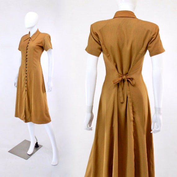 1990s Turmeric Dress - Vintage Turmeric Yellow Dre
