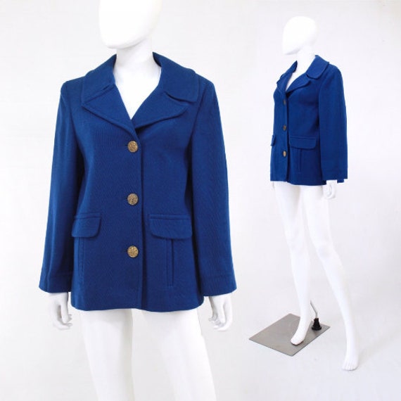 1960s Cobalt Blue Pea Coat - 1960s Pea Coat - Vint