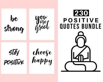 230 Positive Quotes, Mindfulness Quotes, Inspiring Quotes, Success Quotes, Inspirational Quotes, Instagram quotes, Social Media Bundle