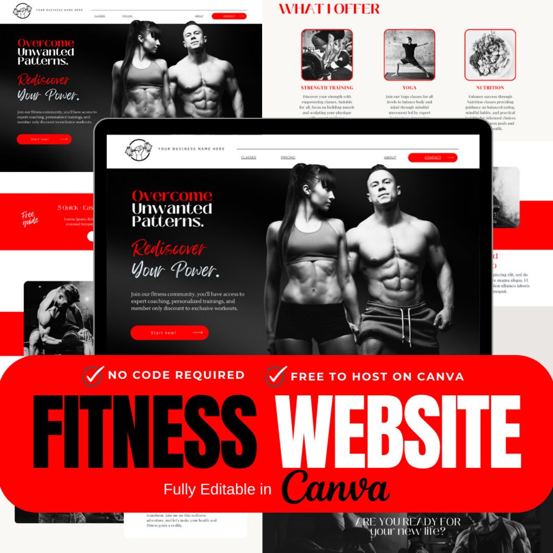 Fitness Trainer Website Template, Fitness Coach Website Template