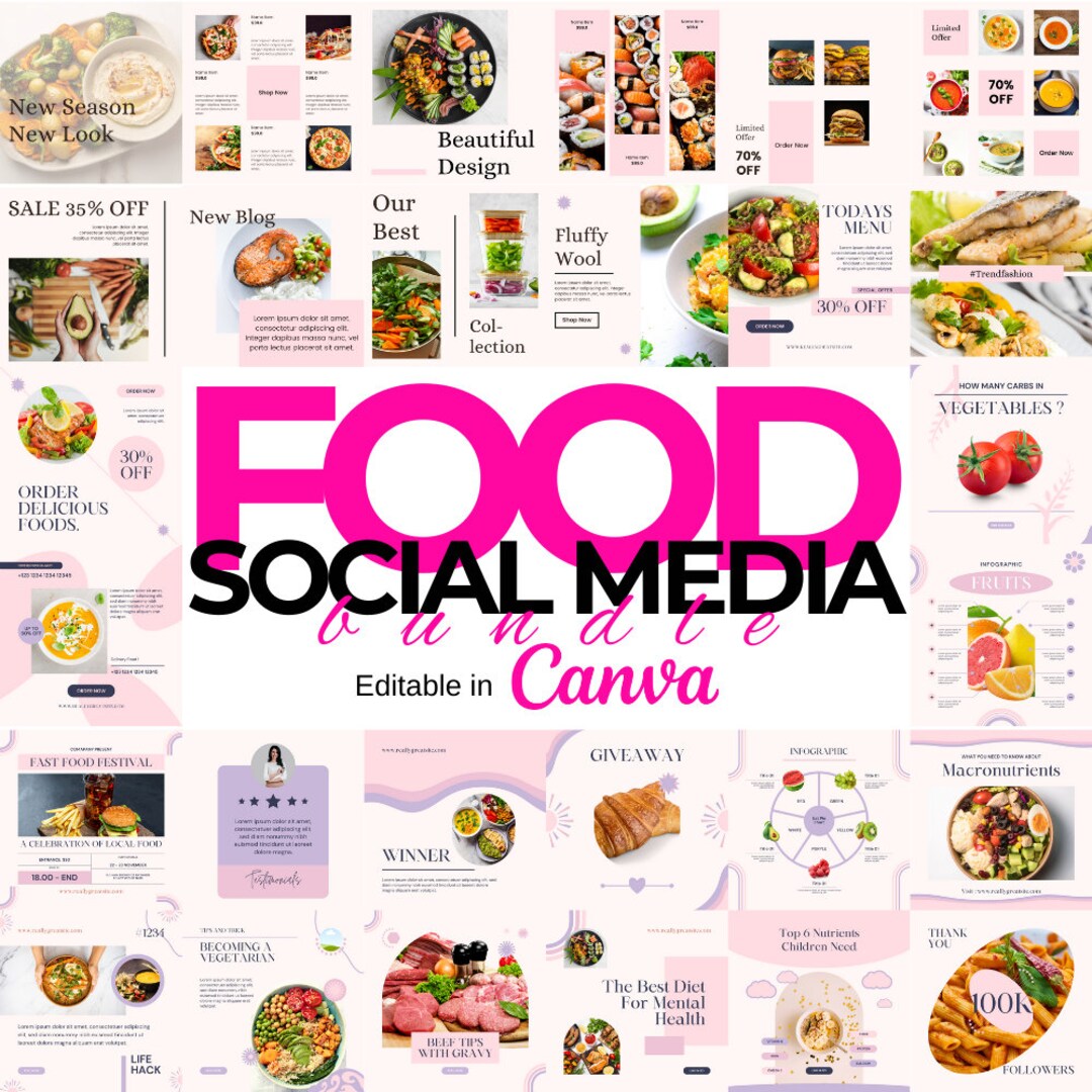 Restaurant Template, Canva Instagram Template for Restaurant Instagram ...