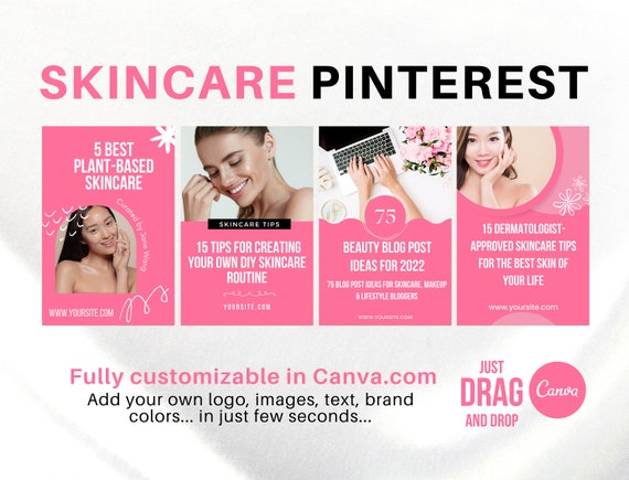 30 Skincare Pinterest Pin Templates, Beauty Pinterest Pins, Esthetician  Pinterest Pins, Skincare Posts, Skincare Infographics, Social Media