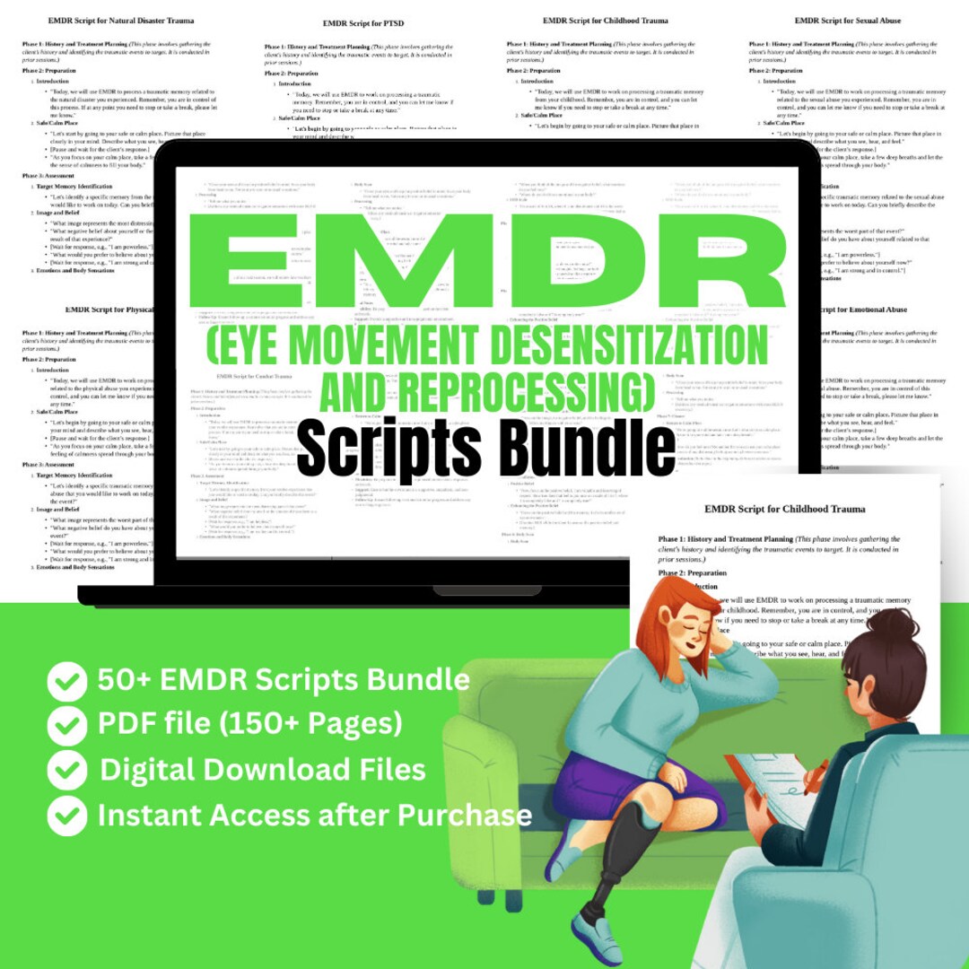 Emdr Worksheets for Therapists | Emdr Scripts Ptsd | Emdr Workbook ...
