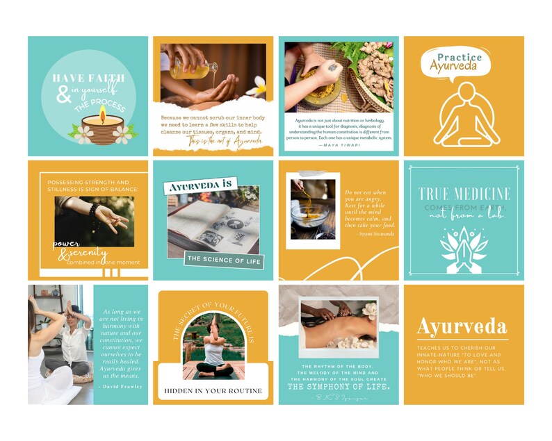 Ayurveda Quotes Social Media Ayurveda Templates Instagram Etsy