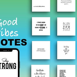 180 Good Vibes Quotes Positive Quotes Instagram Mindfulness - Etsy