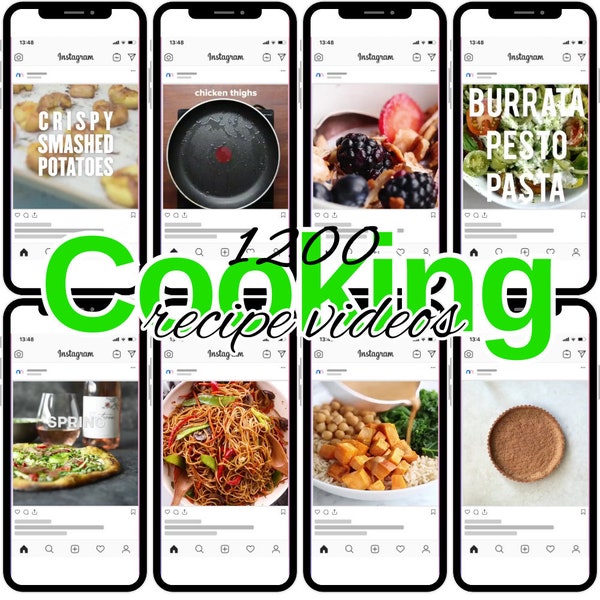 Food Blogger-sjabloon, kookvideo's, foodblogger instagram-post, receptvideo's, vegetarisch koken, kookpakket, food instagram-recept