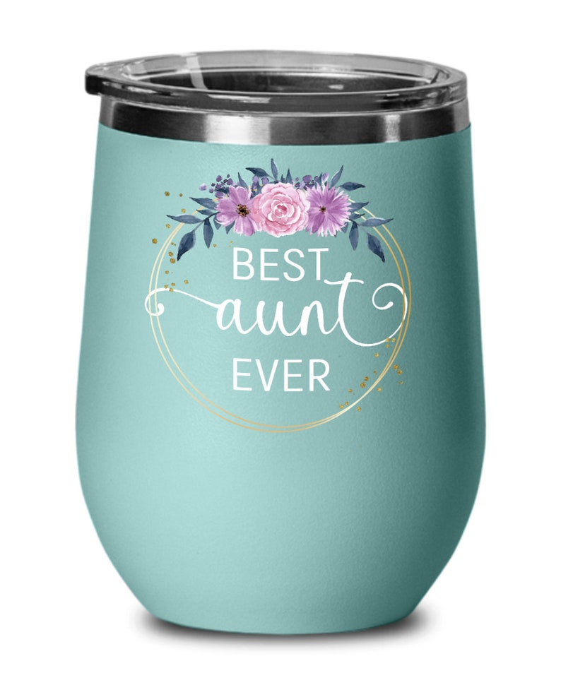 Aunt Stemless Wine Glass Tumbler Gift “This Is What Amazing Looks Like” Etched Engraved Shatterproof Silver Stainless Steel Cup