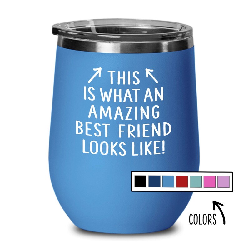 Best Friend Stemless Wine Glass Tumbler “This Is What Amazing Looks Like” Shatterproof Insulated Cup with Lid Idea for Birthday Christmas Best Friend Stemless Wine Glass Tumbler “This Is What Amazing Looks Like” Shatterproof Insulated Cup with Lid Idea for Birthday Christmas
