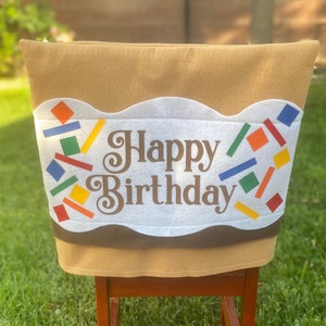 S'mores Happy Birthday Chair Cover