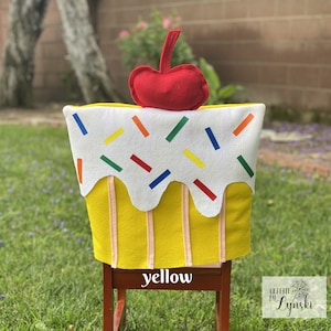 Gelbe Cupcake Stuhlhusse